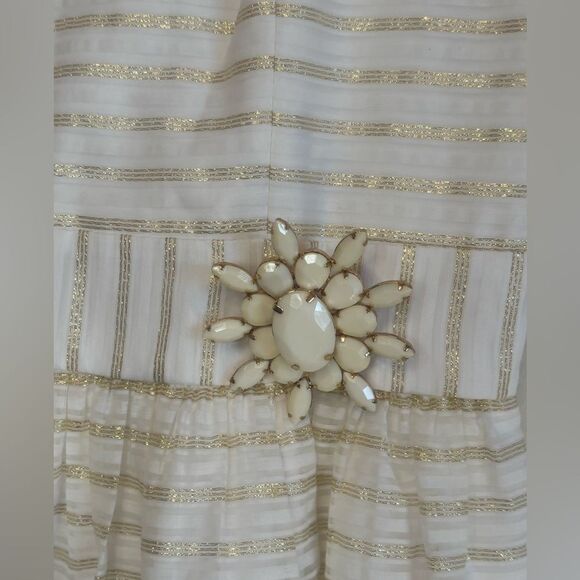 Lilly Pulitzer NWT white/gold metallic strapless Kerry dress Size 6 - Picture 3 of 10
